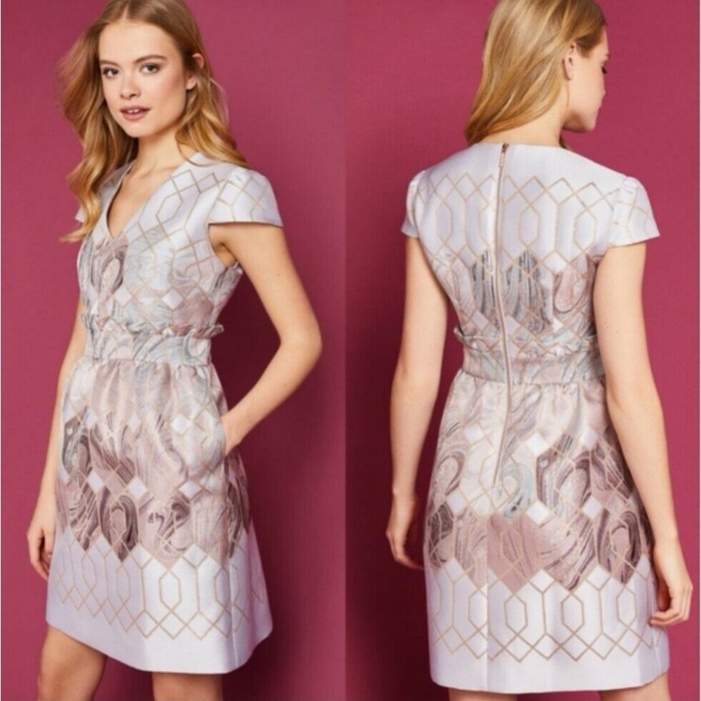Ted Baker Ingrida Sea of Clouds Tulip Dress Size 1